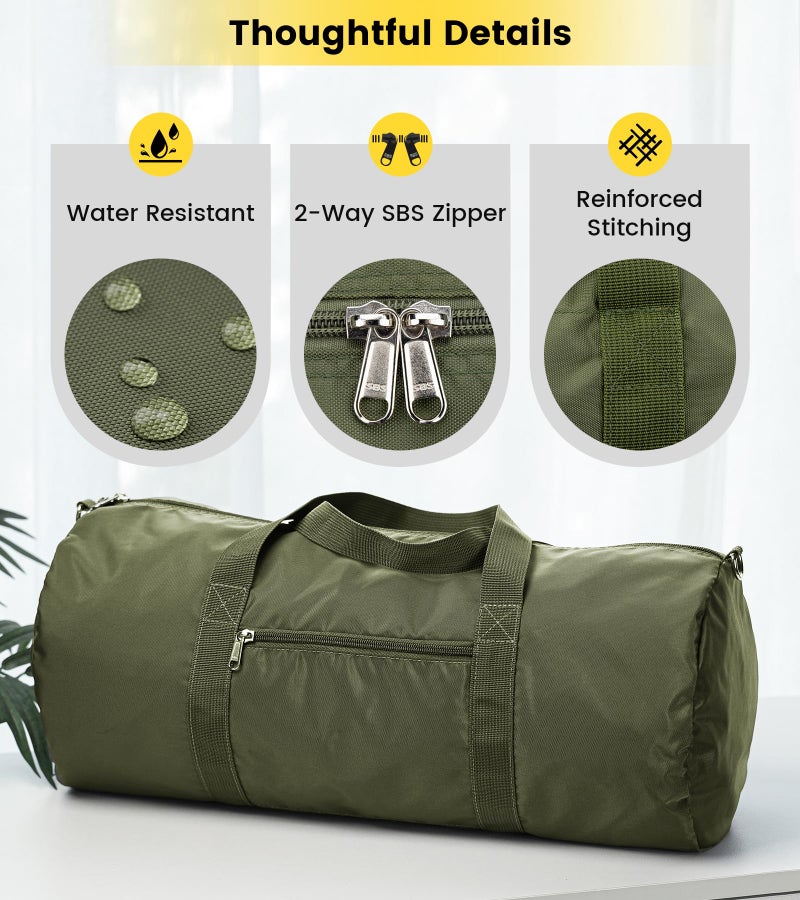 Vorspack Duffel Bag 28 Inches Foldable Lightweight Gym Bag with Inner Pocket for Travel Sports - Green - Image 5